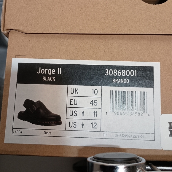 Dr. Martens Jorge II Clogs Black Faux Fur Lined Leather Slingback Mules - Picture 7 of 8